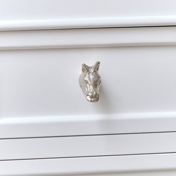 Silver Horse Drawer Knob