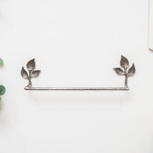 Silver Leaf Textured Towel Rail 62cm