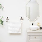 Antique Silver Leaf Detail Textured Towel Rail 62cm
