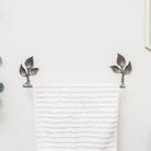 Antique Silver Leaf Detail Textured Towel Rail 62cm