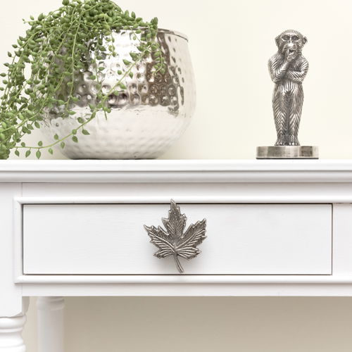 Silver Maple Leaf Drawer Knob