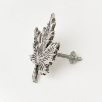 Silver Maple Leaf Drawer Knob