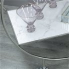 Silver & Marble Round Drinks Trolley