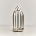 Silver Metal Birdcage Candle Holder - 24cm