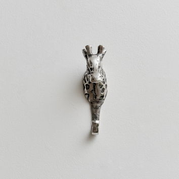 Silver Metal Giraffe Wall Hook