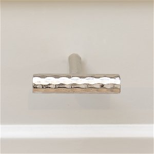 Silver Metal Hammered Drawer Bar Pull Handle 