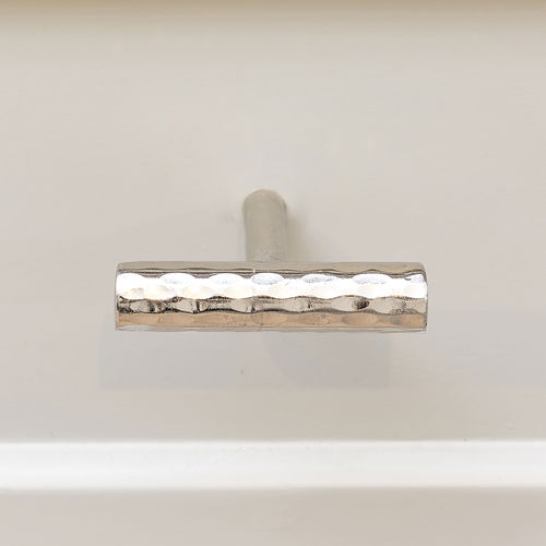 Silver Metal Hammered Drawer Bar Pull Handle 