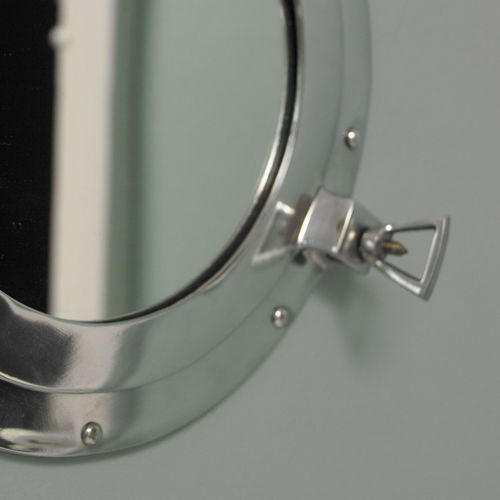 Silver Metal Porthole Mirror 28cm x 28cm