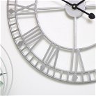 Silver Metal Skeleton Clock 60cm x 60cm