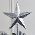 Silver Metal Star Tree Topper - 27cm