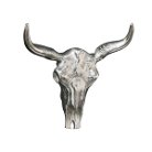 Silver Metal Wall Mounted Buffalo Skull