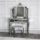 Silver Mirrored Bedroom Furniture, Chest of Drawers, Dressing Table Set & Bedside Tables - Tiffany Range