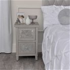 Silver Mirrored Bedside Table - Sabrina Silver Range