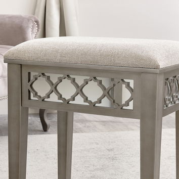 Silver Mirrored Stool - Sabrina Silver Range