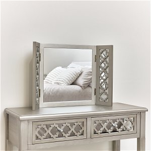 Silver Mirrored Triple Mirror - Sabrina Silver Range