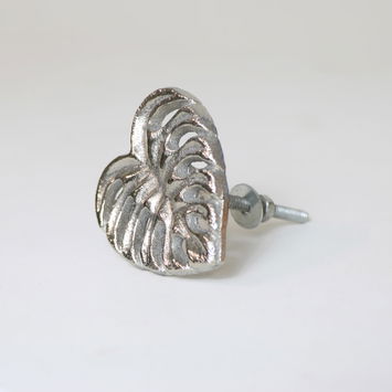 Silver Monstera Leaf Drawer Knob