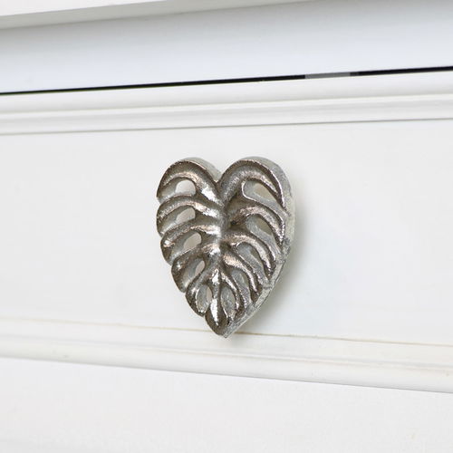 Silver Monstera Leaf Drawer Knob