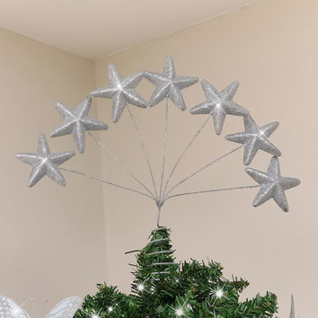 Silver Multi Star Christmas Tree Topper