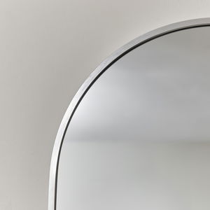 Silver Oval Framed Wall Mirror 140cm x 40cm