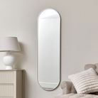 Silver Oval Framed Wall Mirror 140cm x 40cm