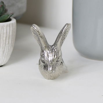 Silver Rabbit Head Drawer Knob