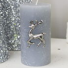 Silver Reindeer Candle Pin