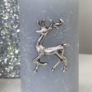 Silver Reindeer Candle Pin