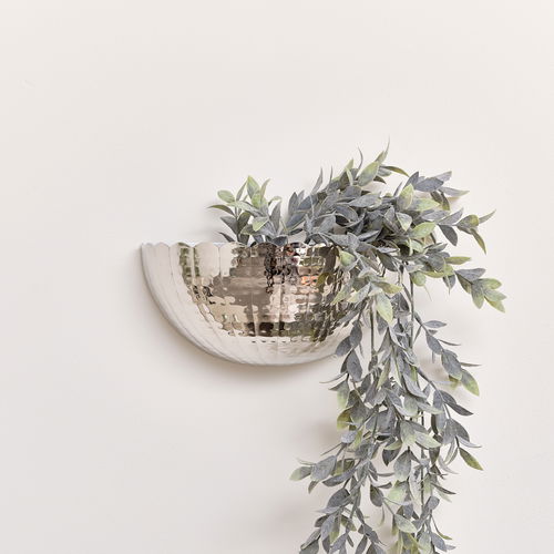 Silver Scalloped Wall Planter