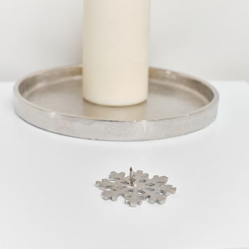 Silver Snowflake Candle Pin