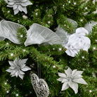 Silver Sparkle Ruffle Christmas Tree Ribbon - 270cm