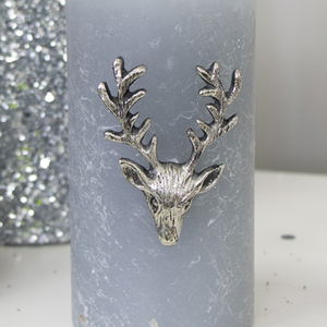 Silver Stag Candle Pin