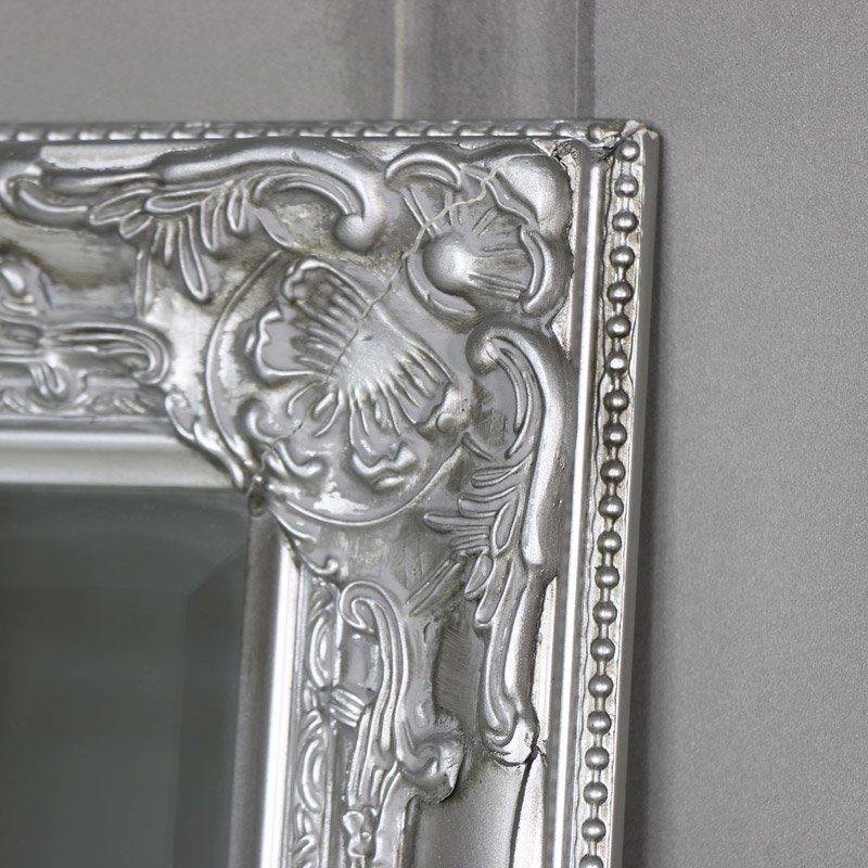 Silver Tall Slim Wall Mirror