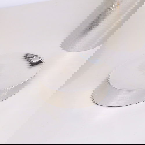 Silver Textured Metal Round Soap Dish