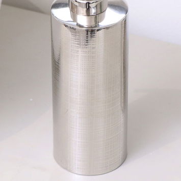 Silver Textured Metal Soap Dispenser