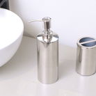 Silver Textured Metal Soap Dispenser