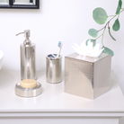 Silver Textured Metal Soap Dispenser