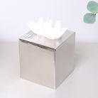 Silver Textured Metal Tissue Box Holder