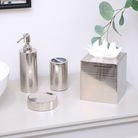 Silver Textured Metal Tissue Box Holder