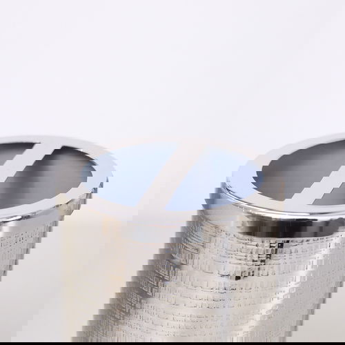 Silver Textured Metal Toothbrush Holder