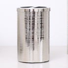 Silver Textured Metal Toothbrush Holder