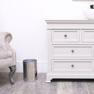Silver Textured Metal Waste Bucket Bin