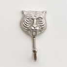 Silver Tiger Head Wall Hook