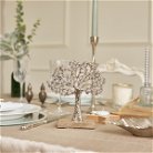 Silver Tree of Life Ornament on Wooden Base - 18.5cm