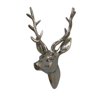 Silver Wall Mounted Stags Head