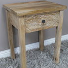 Single Drawer Natural Bedside Table