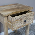 Single Drawer Natural Bedside Table