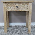 Single Drawer Natural Bedside Table
