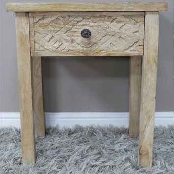 Single Drawer Natural Bedside Table