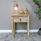 Single Drawer Natural Bedside Table