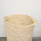 Small Beige Rustic Laundry Storage Basket - 52cm